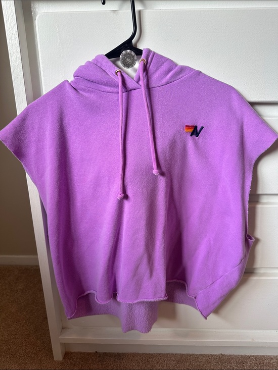 Aviator Nation Tops - Aviator Nation Purple Hooded Sleeveless Poncho Worn Once